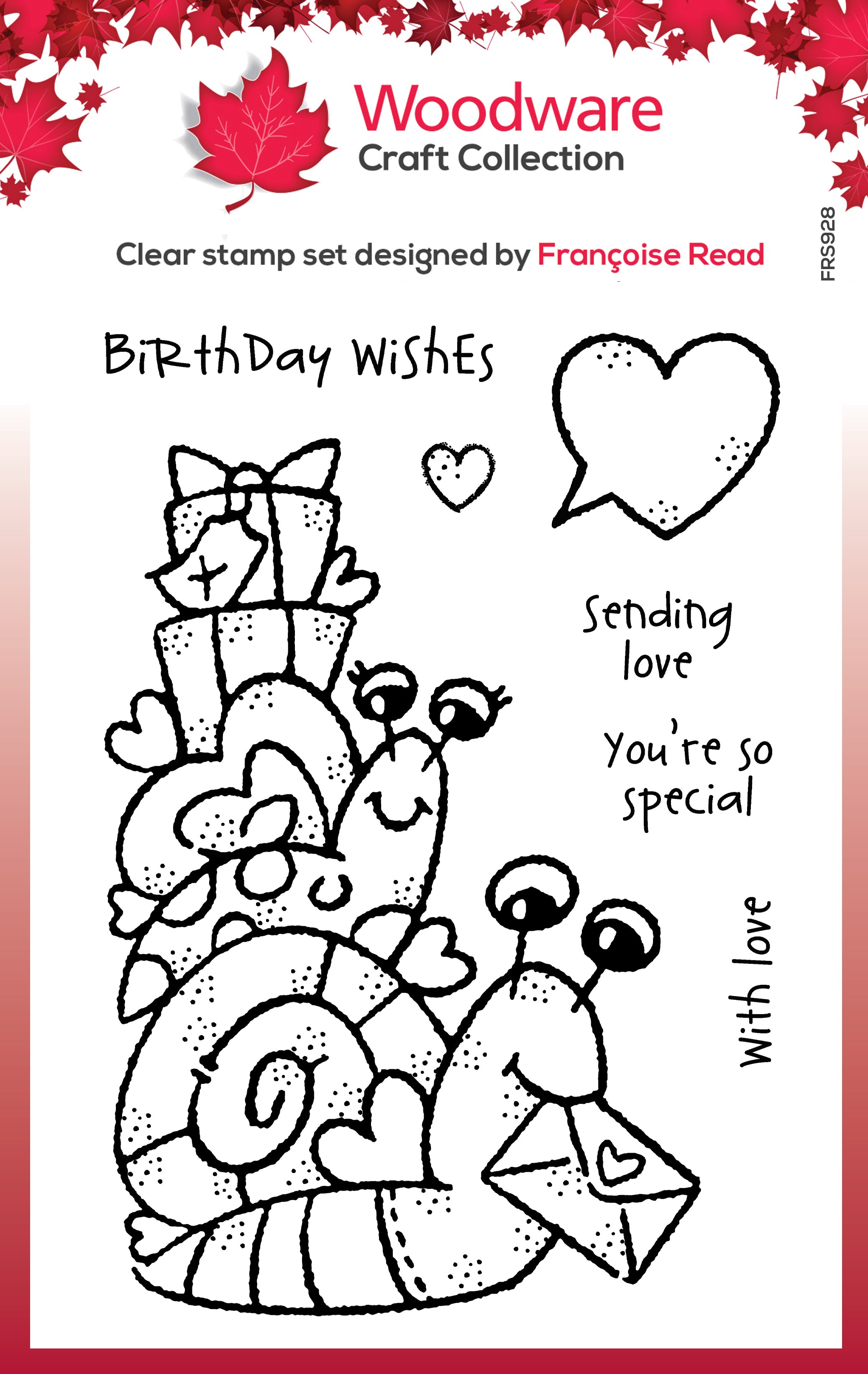 Woodware Clear Singles Birthday Snails 4 in x 6 in Stamp