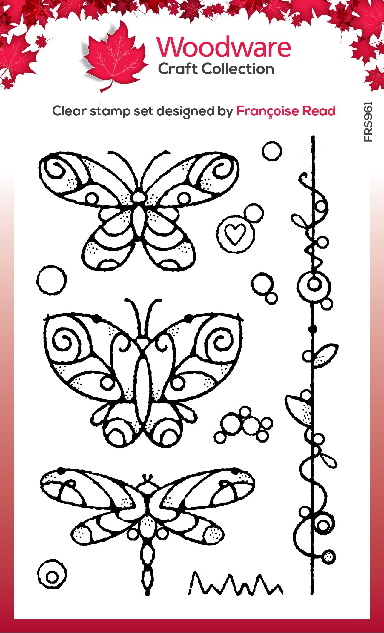 Woodware Clear Singles Wired Butterflies 4 in x 6 in Stamp