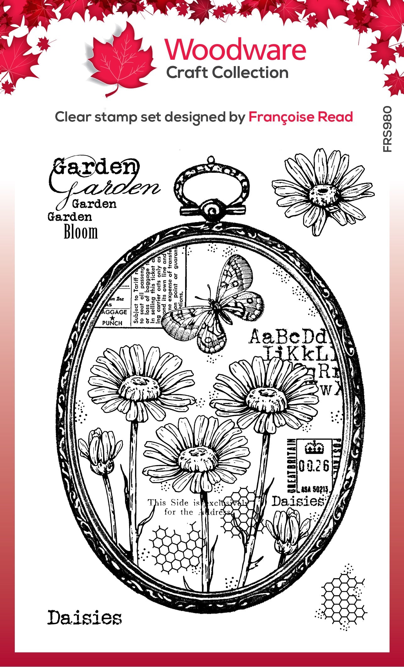 Woodware Clear Singles Daisy Frame 4 in x 6 in Stamp