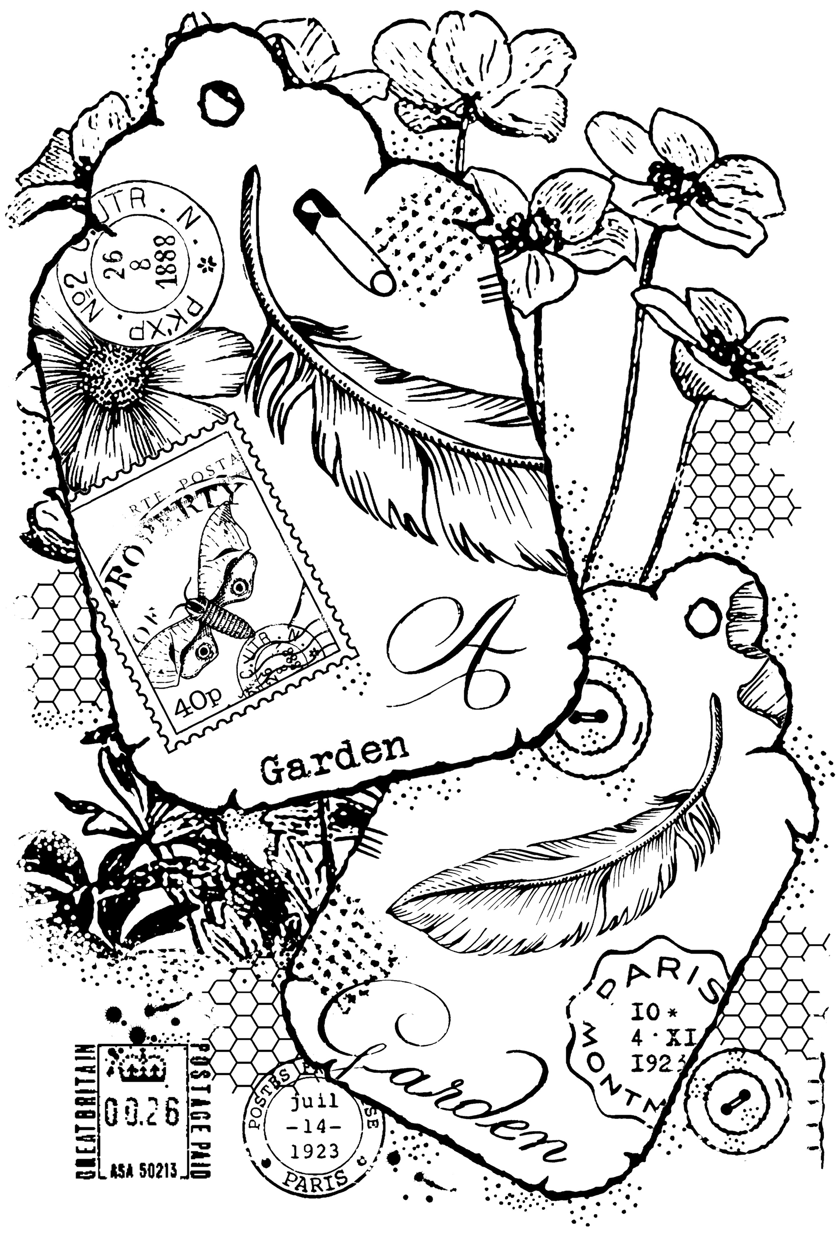 Woodware Clear Singles Two Tags 4 in x 6 in Stamp