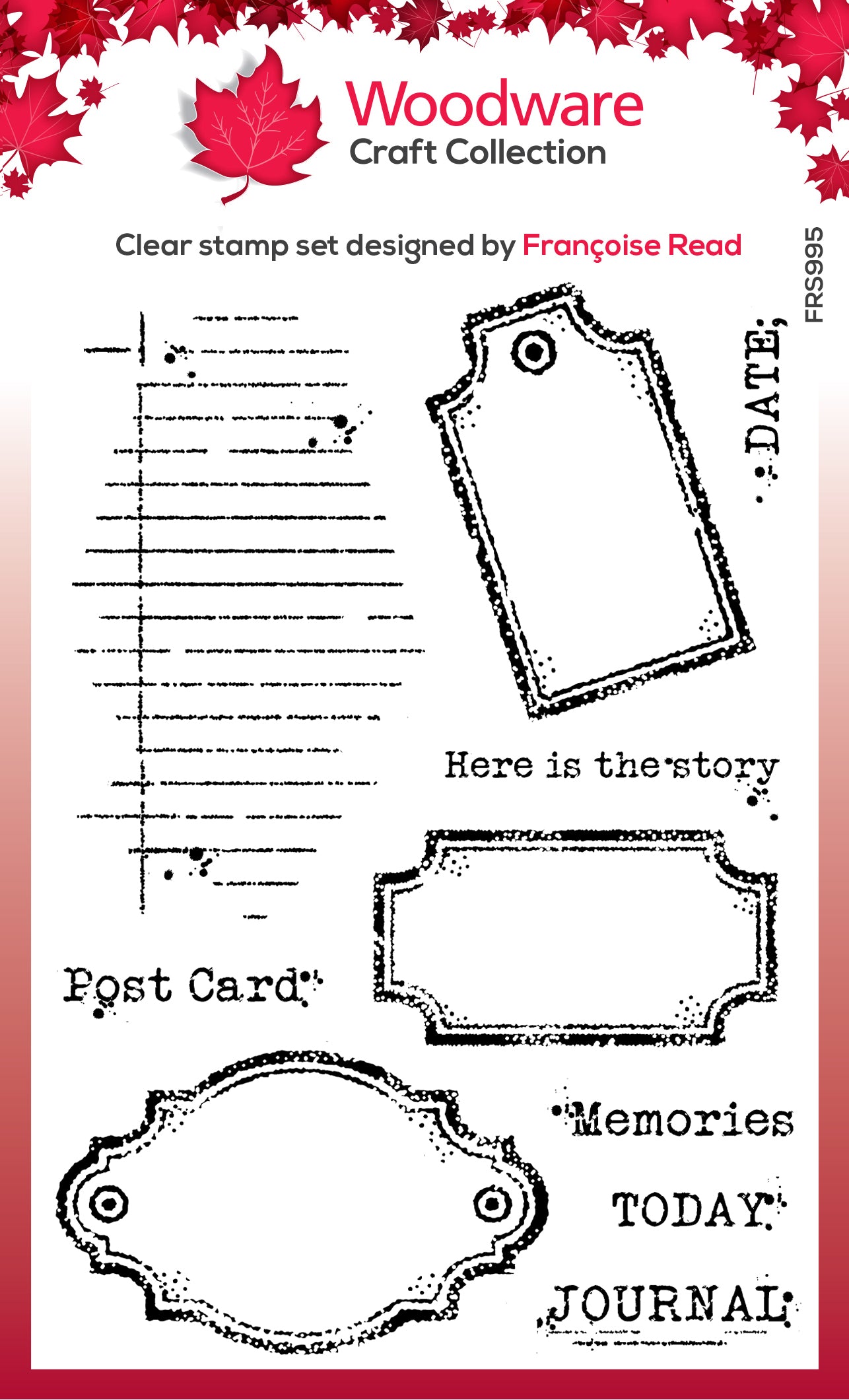 Woodware Clear Singles Old Labels 4 in x 6 in Stamp