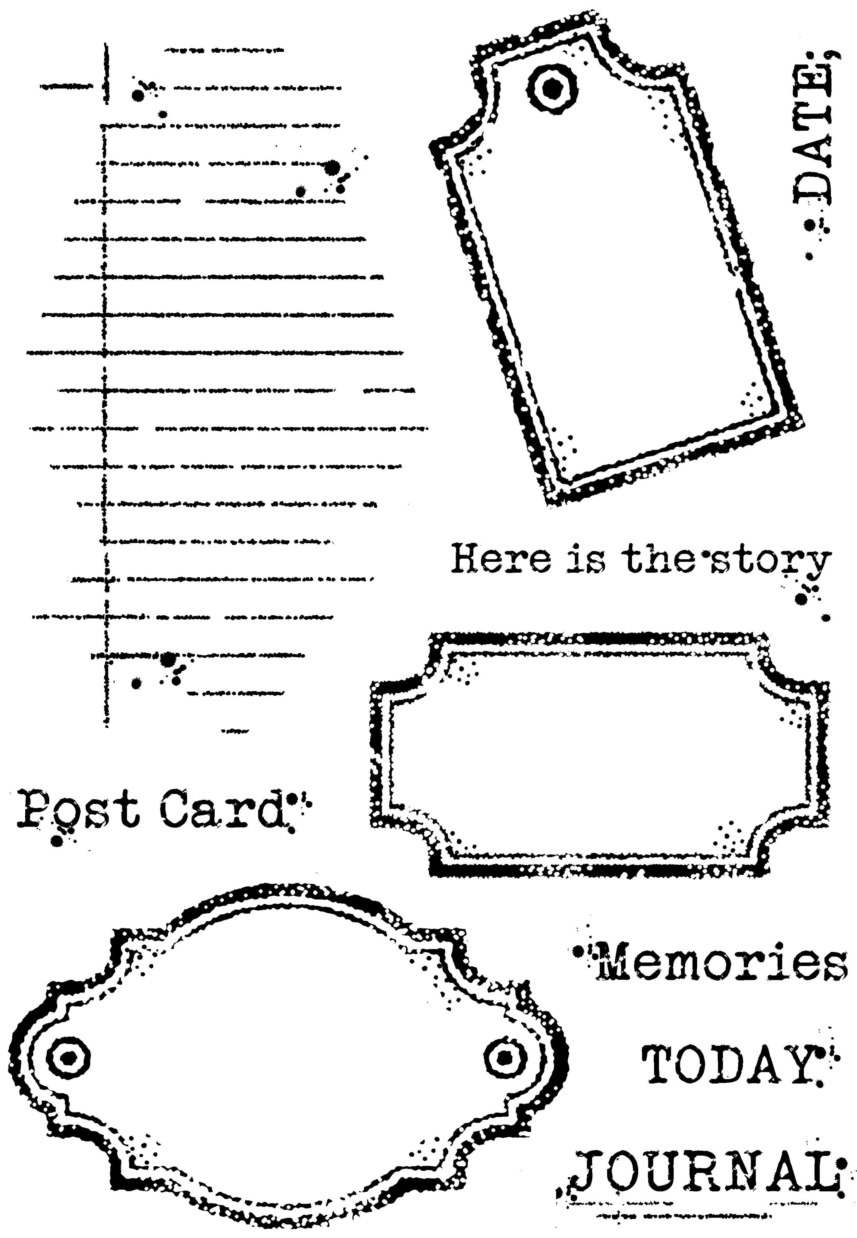 Woodware Clear Singles Old Labels 4 in x 6 in Stamp