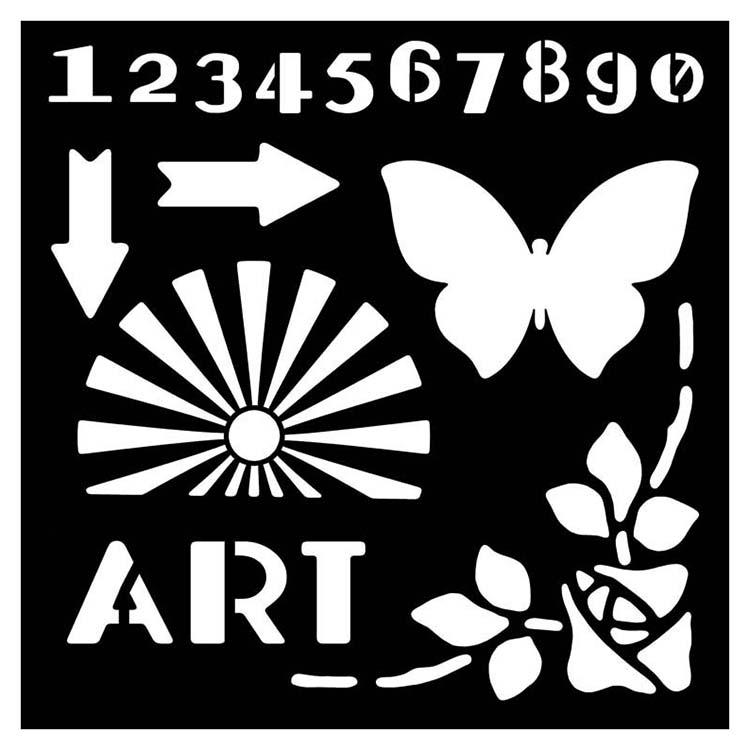 Woodware 6" x 6" Stencil Art Deco Elements