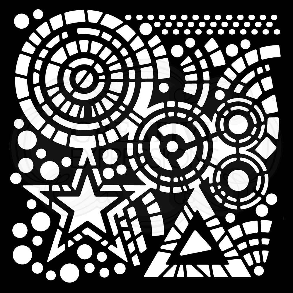 Woodware Stars & Circles 6 in x 6 in Stencil