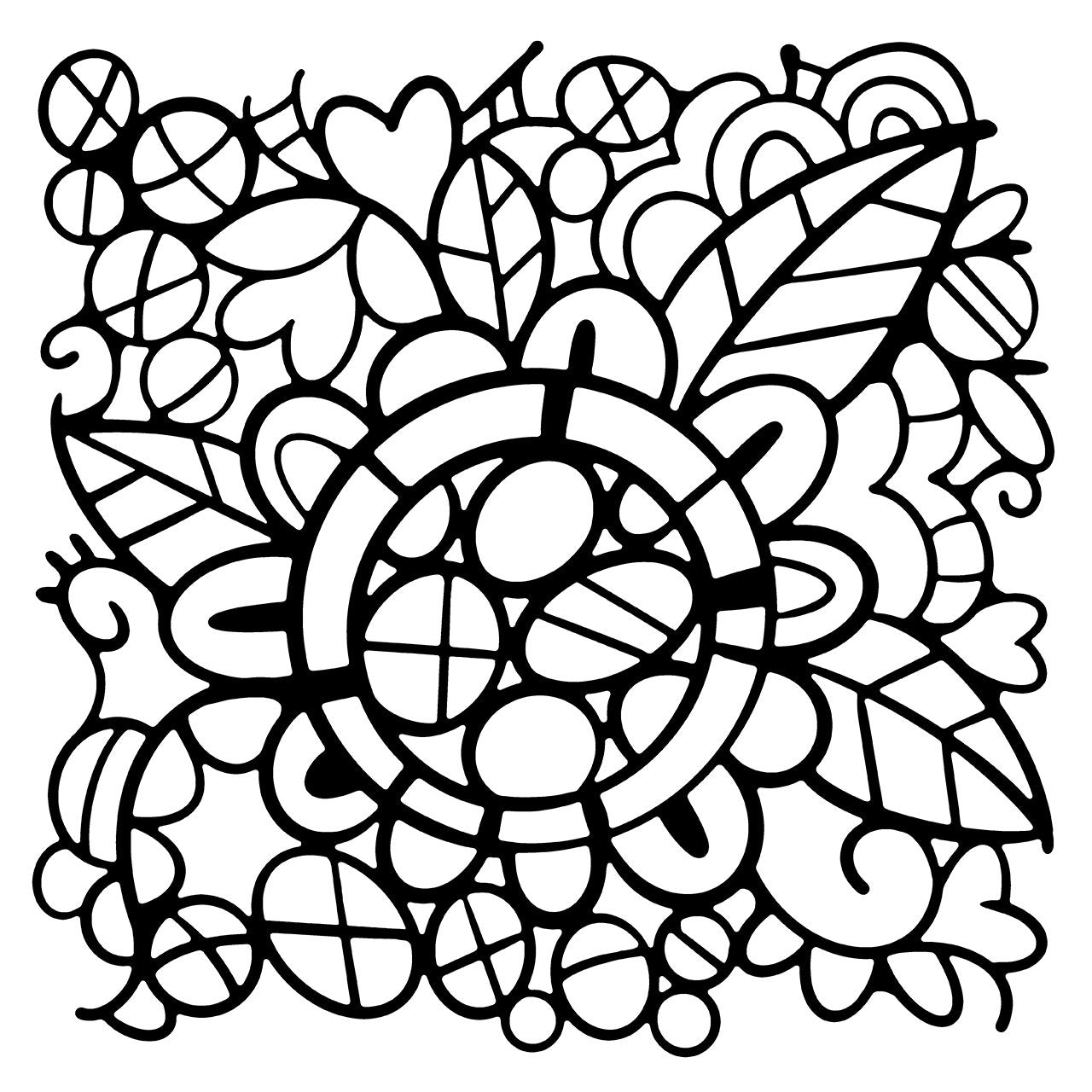 Woodware Flower Doodle 6.8 in x 6.8 in Stencil