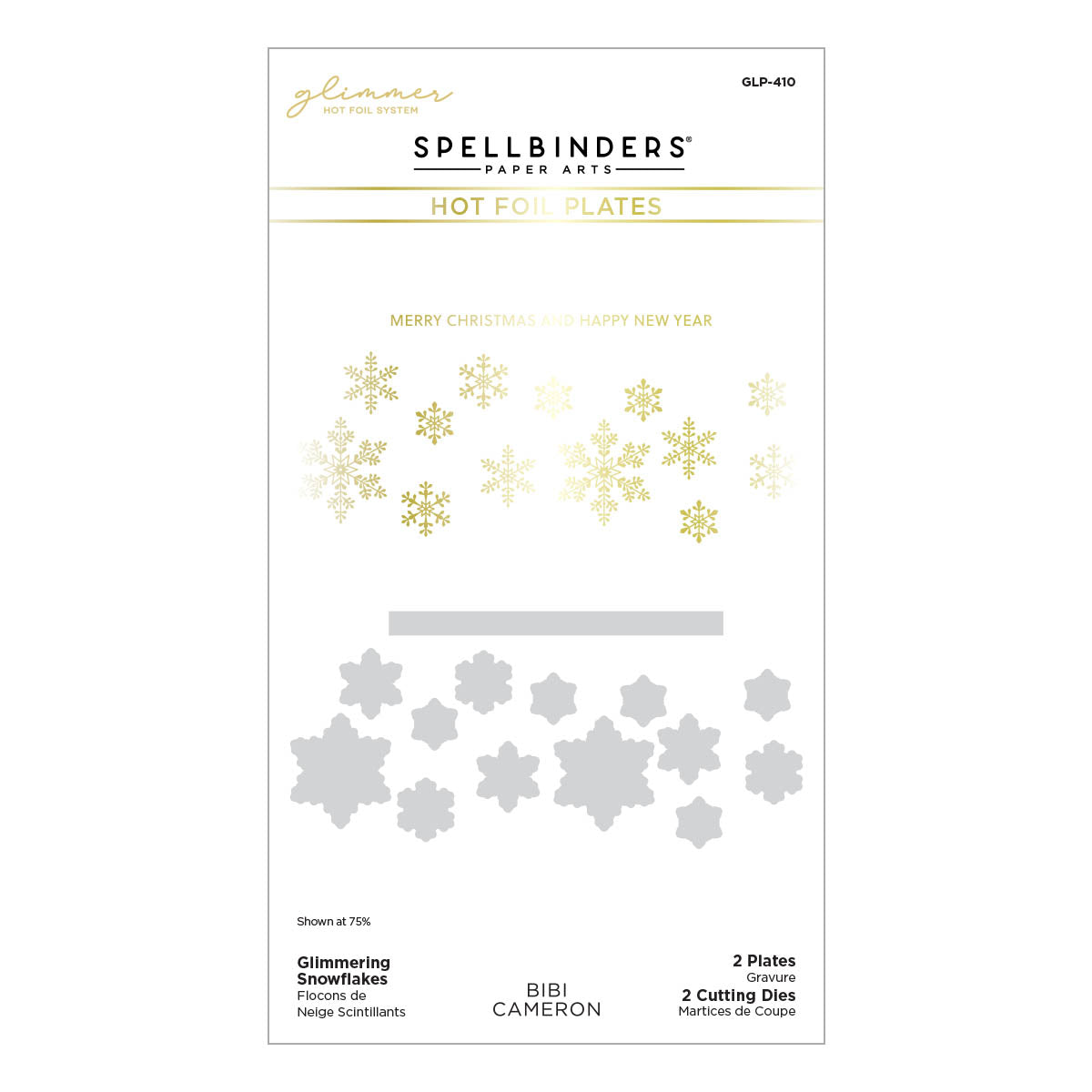 Glimmering Snowflakes Hot Foil Plate & Die Set  from the Bibi's Snowflakes Collection by Bibi Cameron