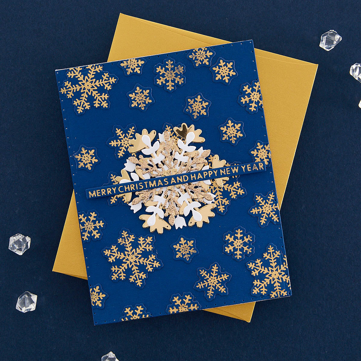 Glimmering Snowflakes Hot Foil Plate & Die Set  from the Bibi's Snowflakes Collection by Bibi Cameron