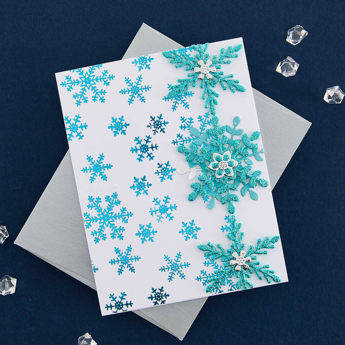 Glimmering Snowflakes Hot Foil Plate & Die Set  from the Bibi's Snowflakes Collection by Bibi Cameron