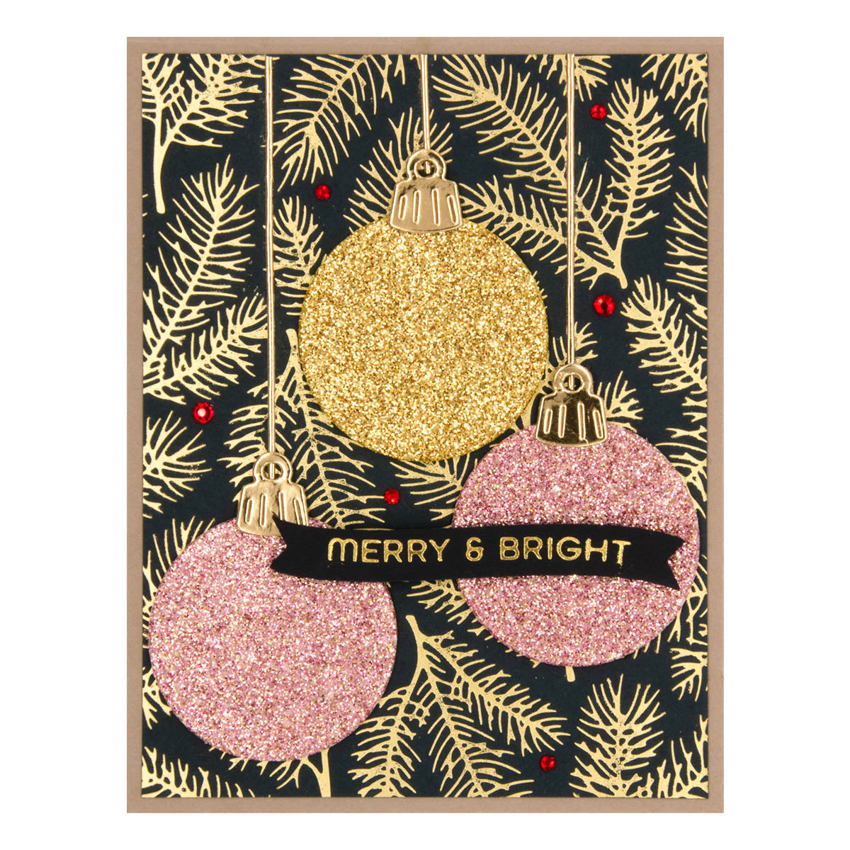 Pine Sprays Hot Foil Plate from the Glimmer for the Holidays Collection