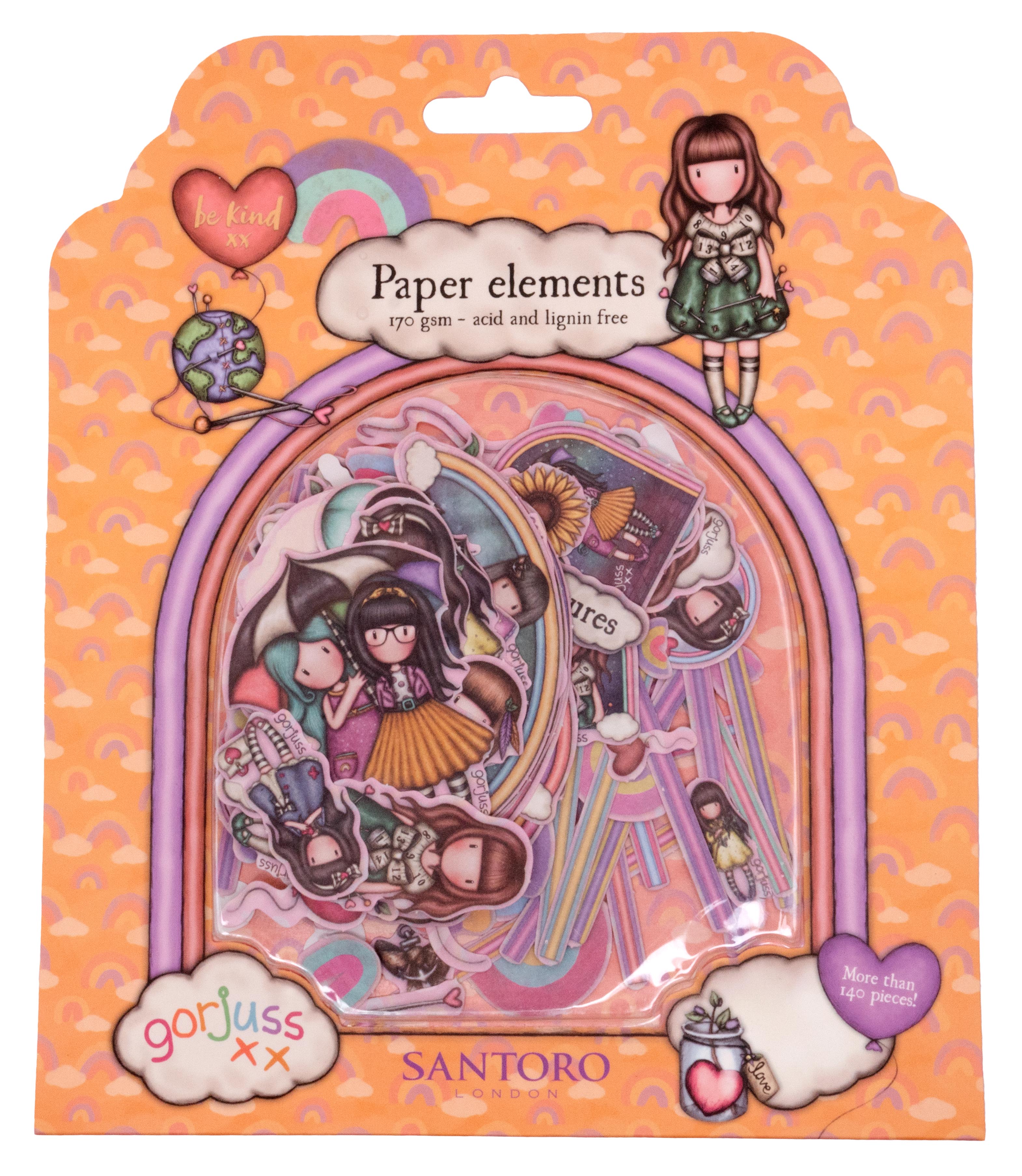 SAN Paper Elements Gorjuss - Be Kind Cut Out Embellishments 166x198x14mm 148 PC nr.08