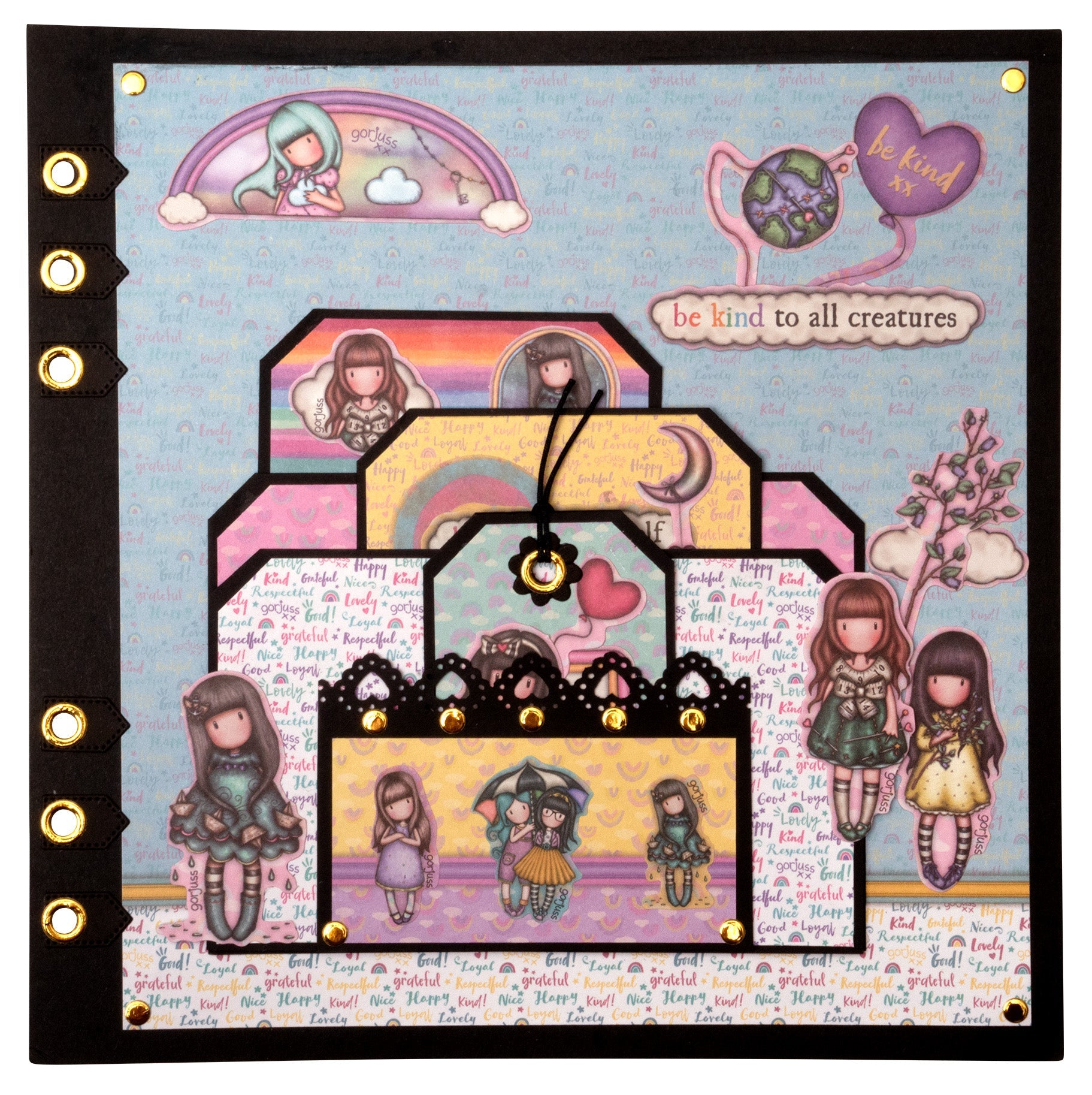 SAN Paper Pad Gorjuss - Be Kind Double-Sided, 18 Designs 203x203x5mm 18 SH nr.123