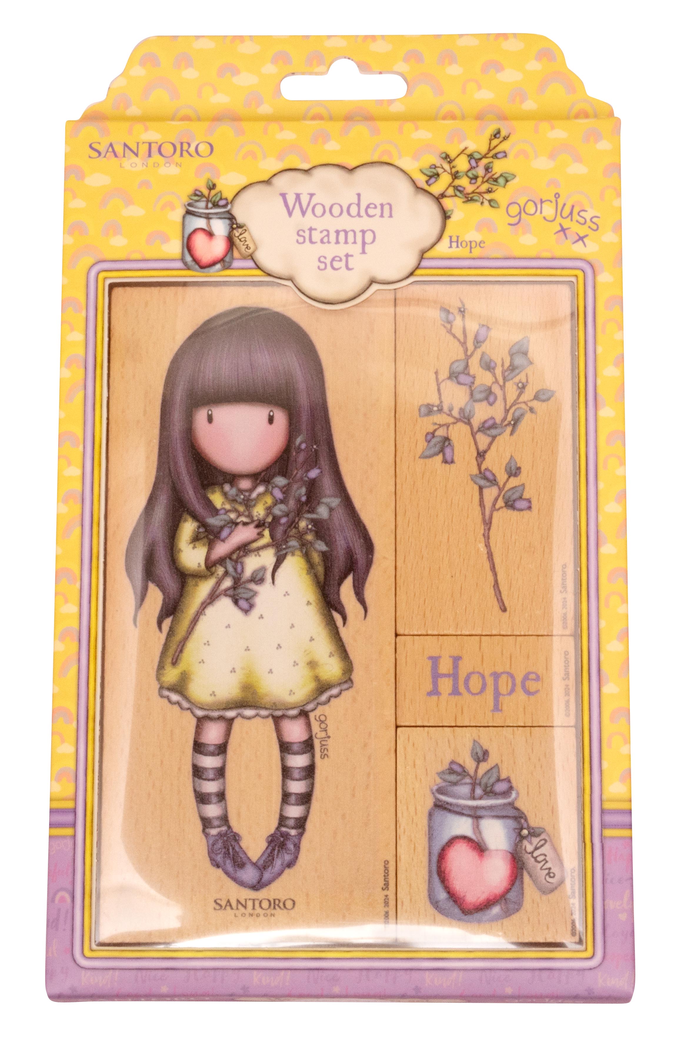 SAN Rubber Stamp Gorjuss - Be Kind Hope 105x148x15mm 4 PC nr.578