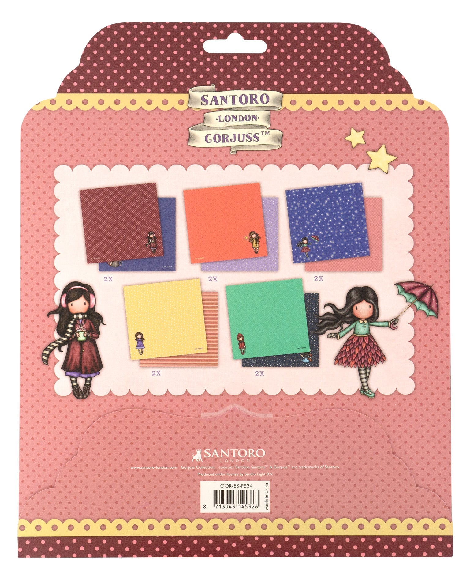 SAN Paper Set 5x2 Double-Sided Designs Gorjuss Essentials 203x203x3mm 10 SH nr.34