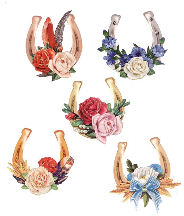 Easy 3D - Horseshoes with Flowers