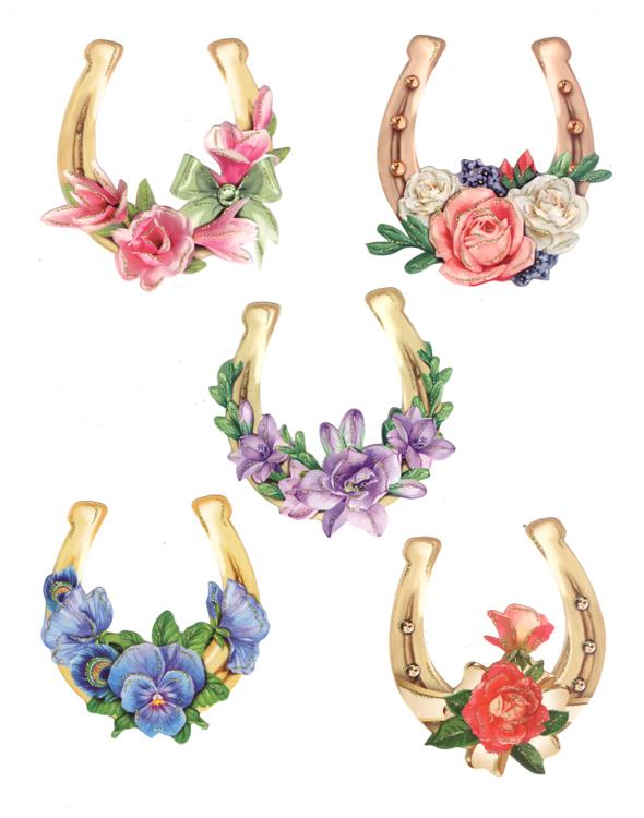 Easy 3D - Horseshoes with Flowers