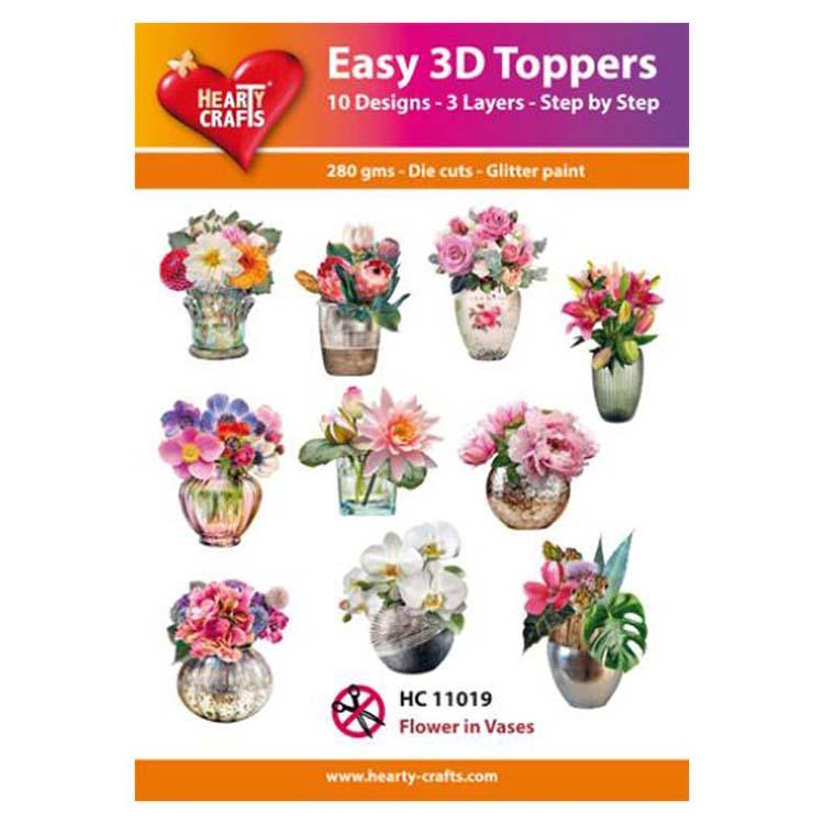 Hearty Crafts Easy 3D Toppers Flower in Vases