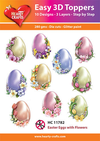 Hearty Crafts Easy 3D Toppers - Easter Eggs with Flowers