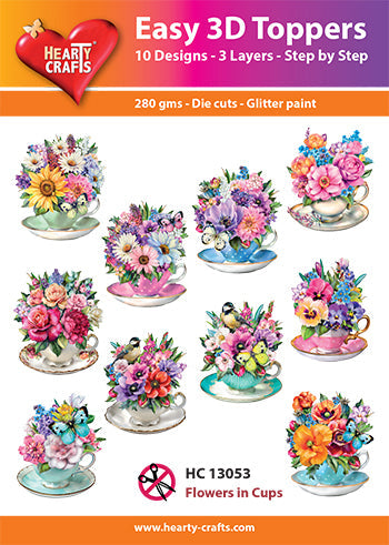 Easy 3D - Toppers Flowers In Cups