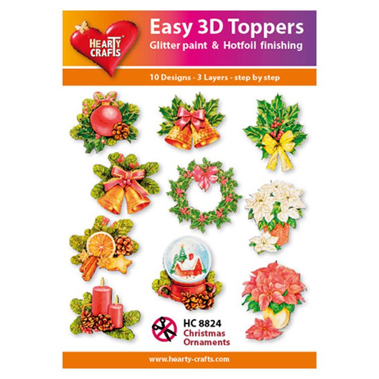 Hearty Crafts Easy 3D Toppers Christmas Ornaments