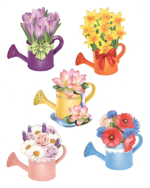 Easy 3D - Flowers in Watering Cans