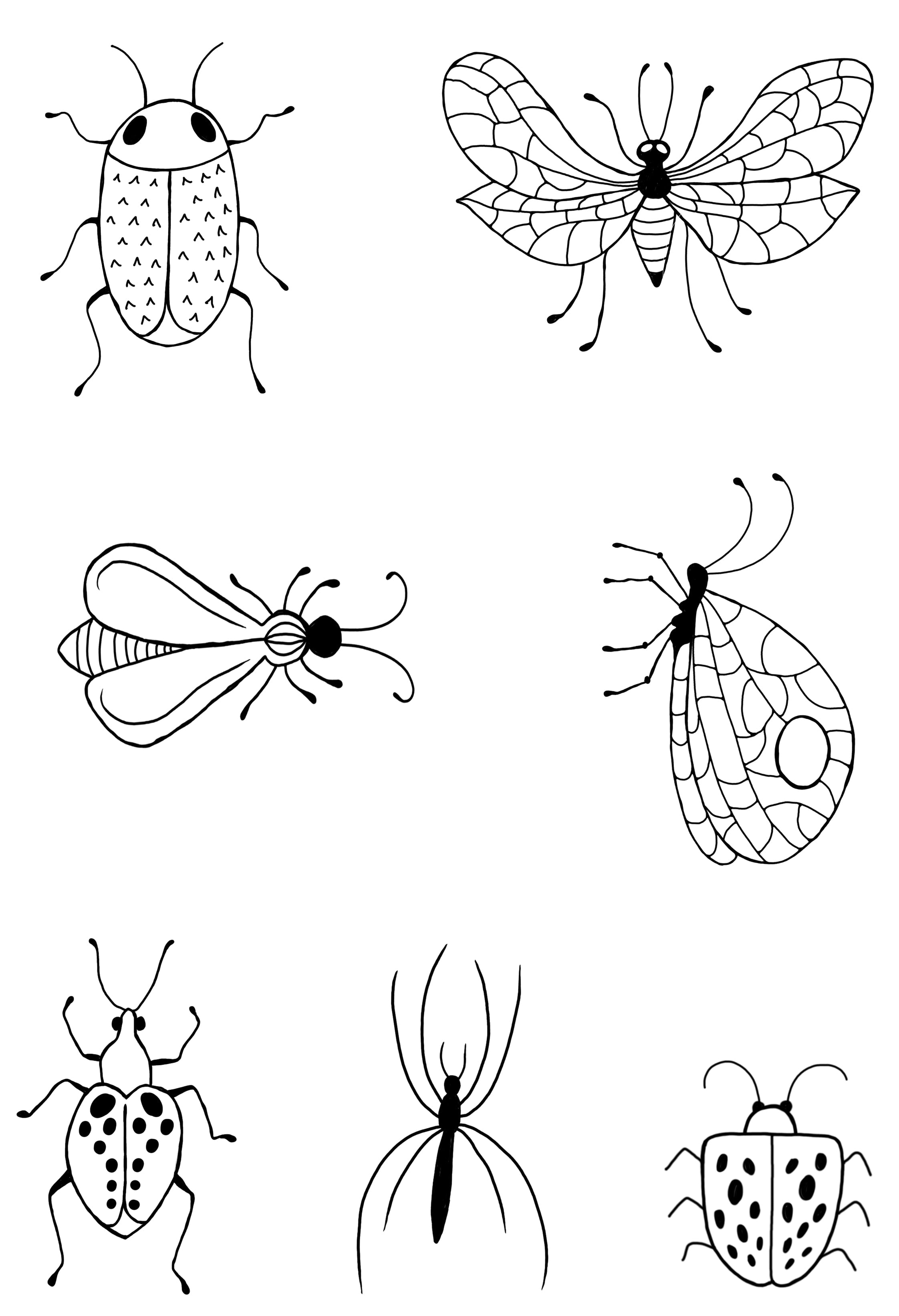 Woodware Clear Singles Bug Doodles 4 in x 6 in Stamp Set