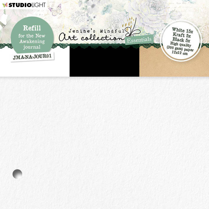 JMA Journal Pages For JMA-NA-JOUR01 White/Black/Kraft Essentials 120x120x8mm 25 SH nr.10