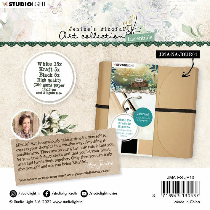 JMA Journal Pages For JMA-NA-JOUR01 White/Black/Kraft Essentials 120x120x8mm 25 SH nr.10