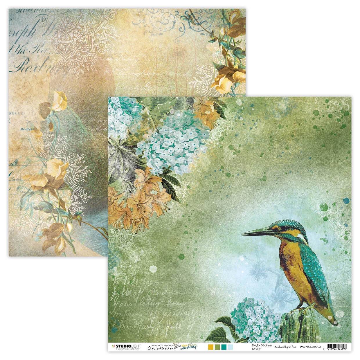 JMA Scrap Kingfisher & Waterfall New Awakening 305X305mm nr.33