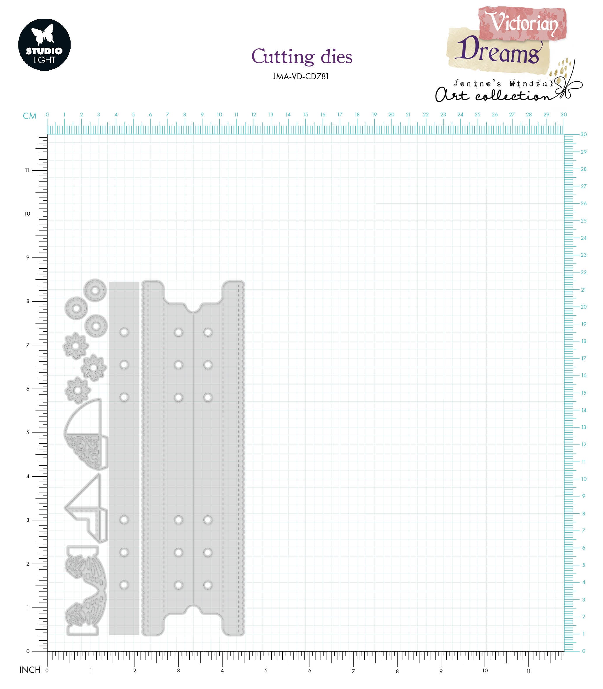 JMA Cutting Die Journal Elements Victorian Dreams 11 PC