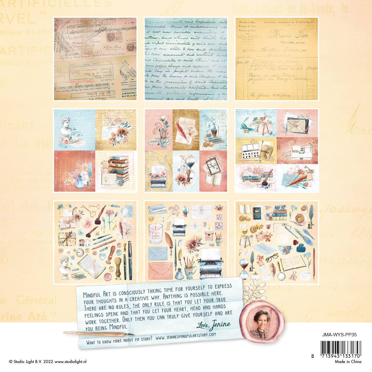 JMA Paper Pad Mixed Designs Write Your Story 203x203x9mm 36 SH nr.35