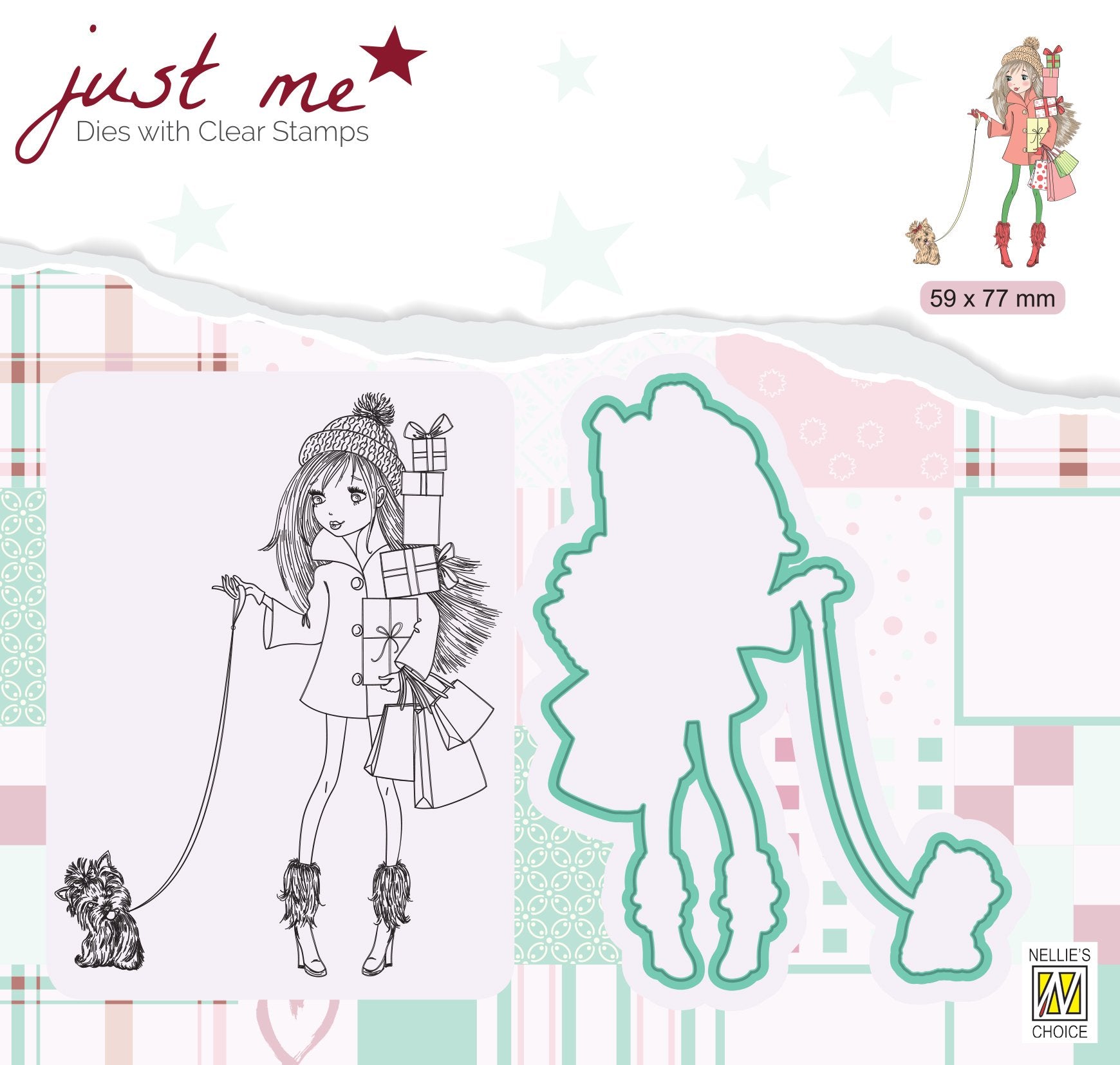 Just Me Stamp & Die Set Christmas Shopping