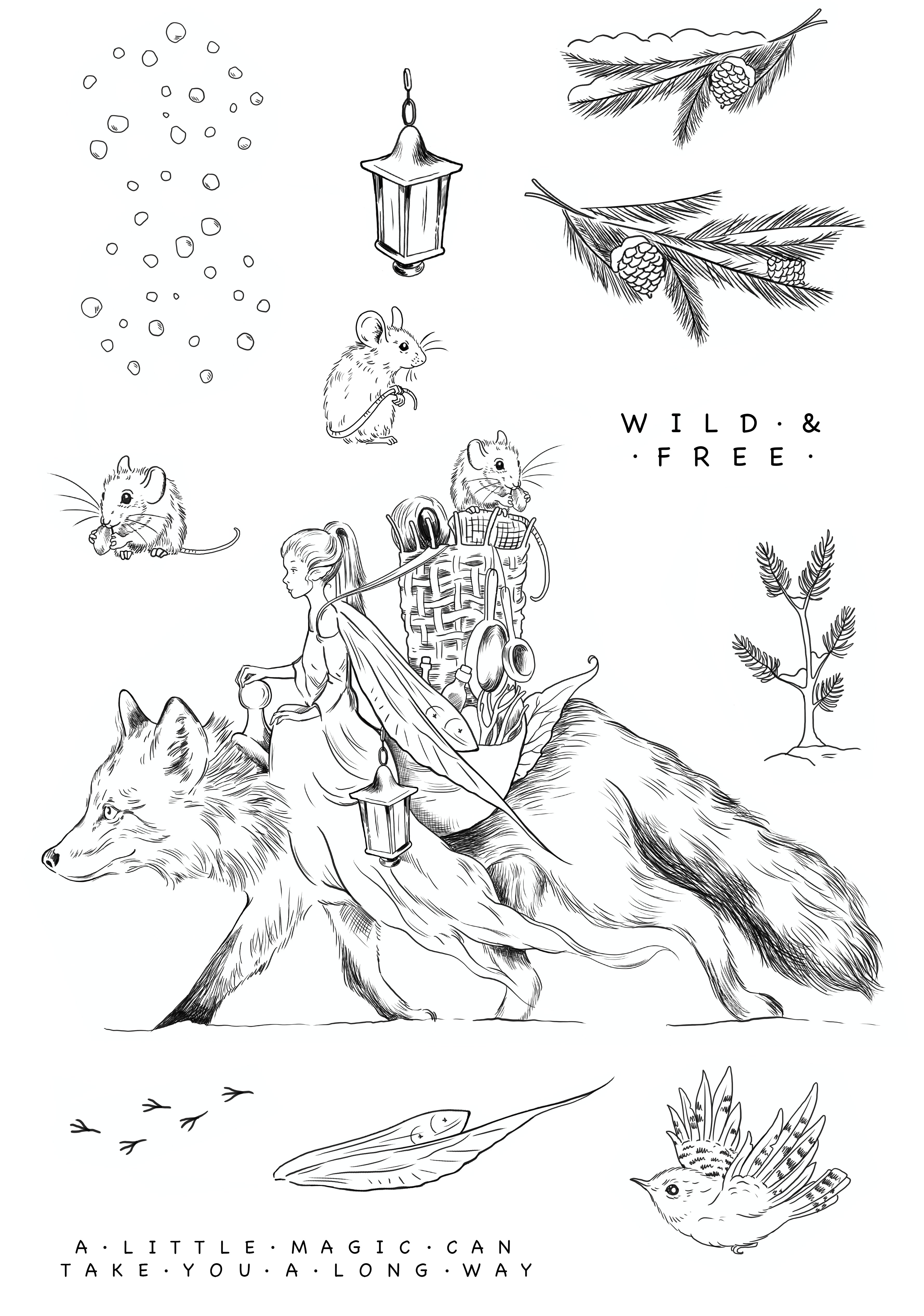 Katkin Krafts Wild & Free 6 in x 8 in Clear Stamp Set