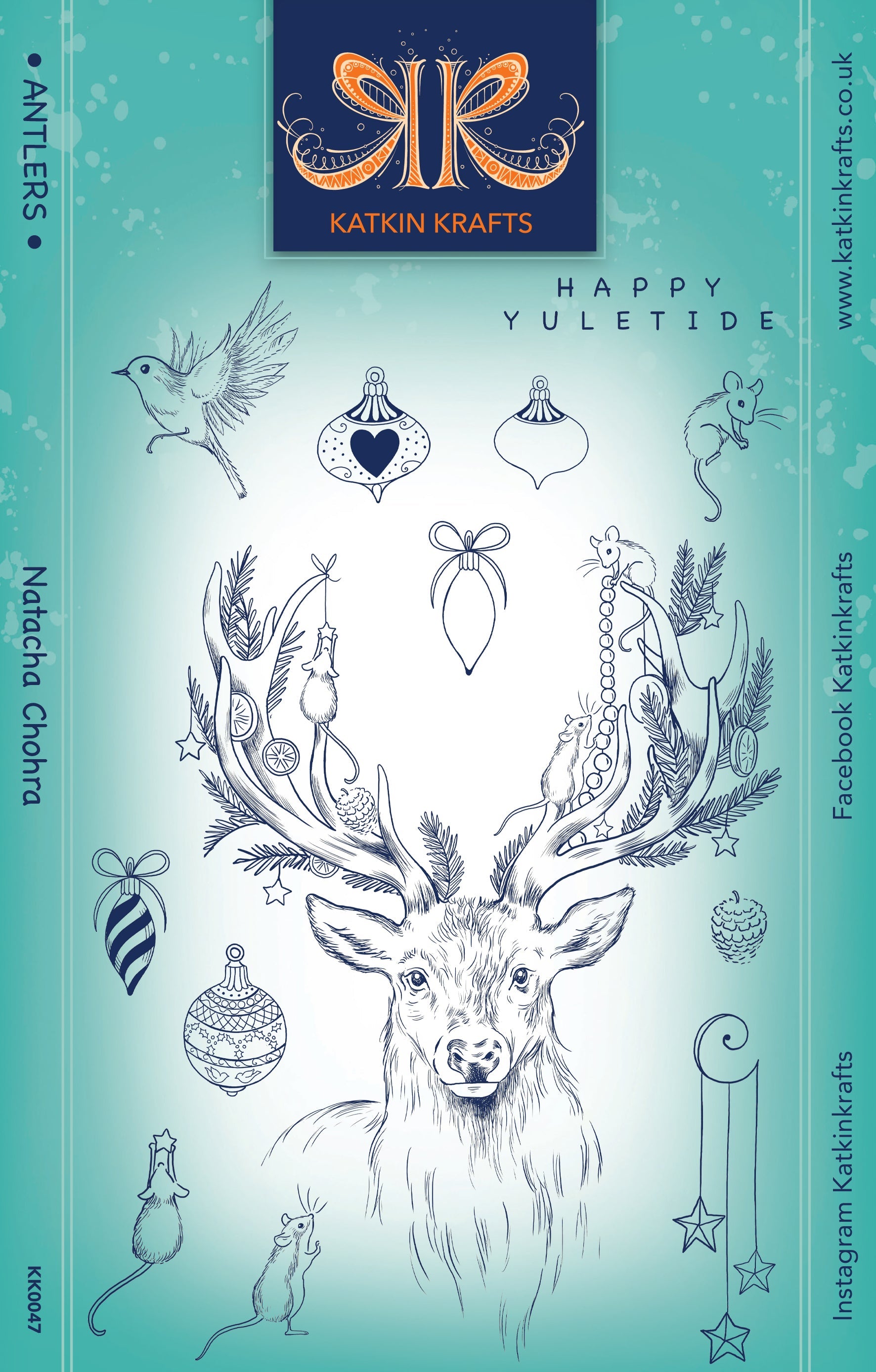 Katkin Krafts Antlers 6 in x 8 in Clear Stamp Set