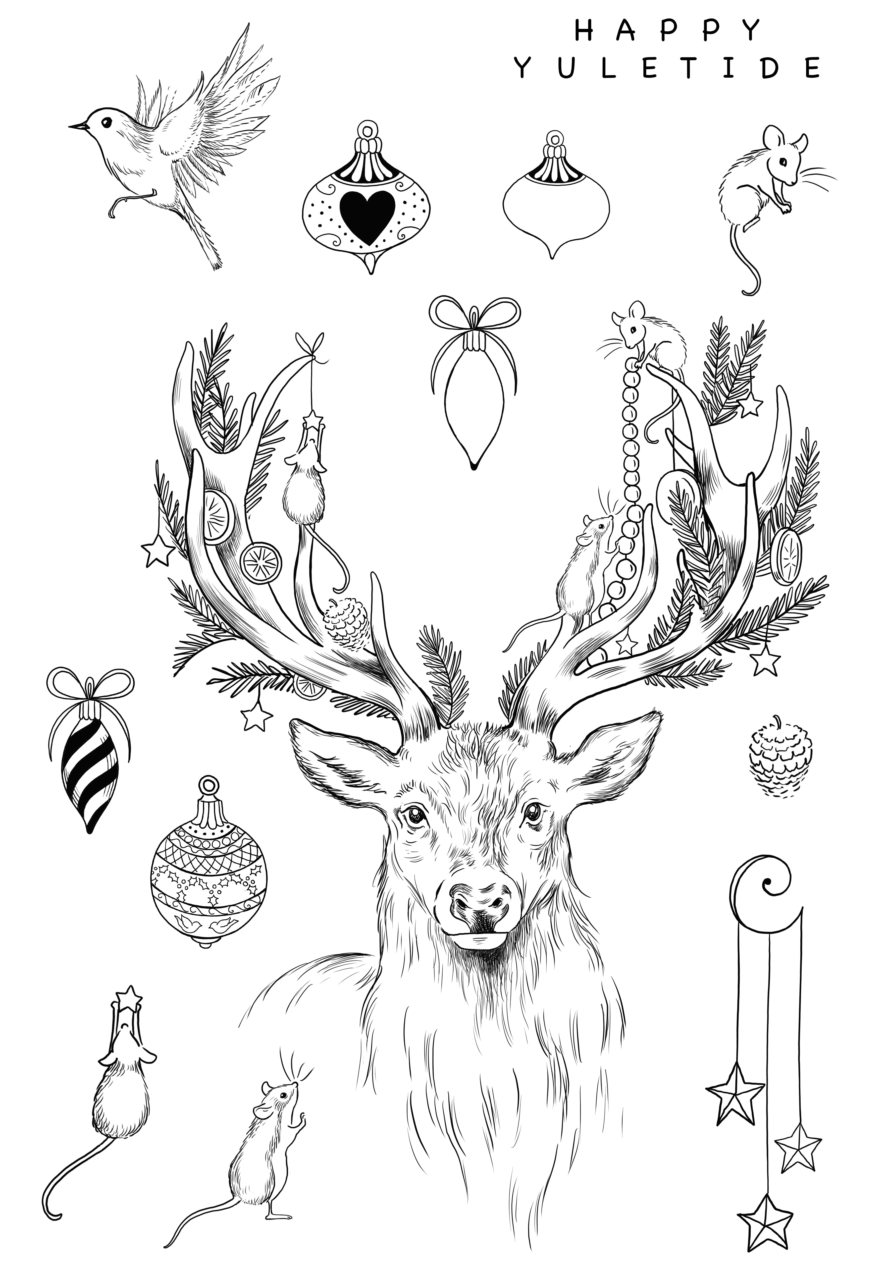 Katkin Krafts Antlers 6 in x 8 in Clear Stamp Set