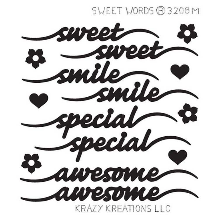 Krazy Kreations Double Stick Sticker - Sweet Words