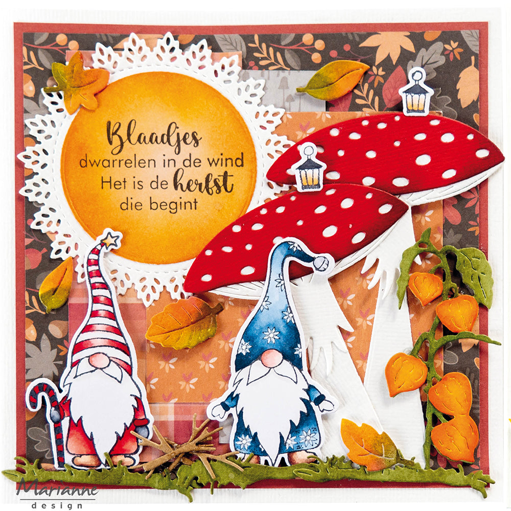 Marianne Design Clear Stamp & Die Set - Gnome & Cane