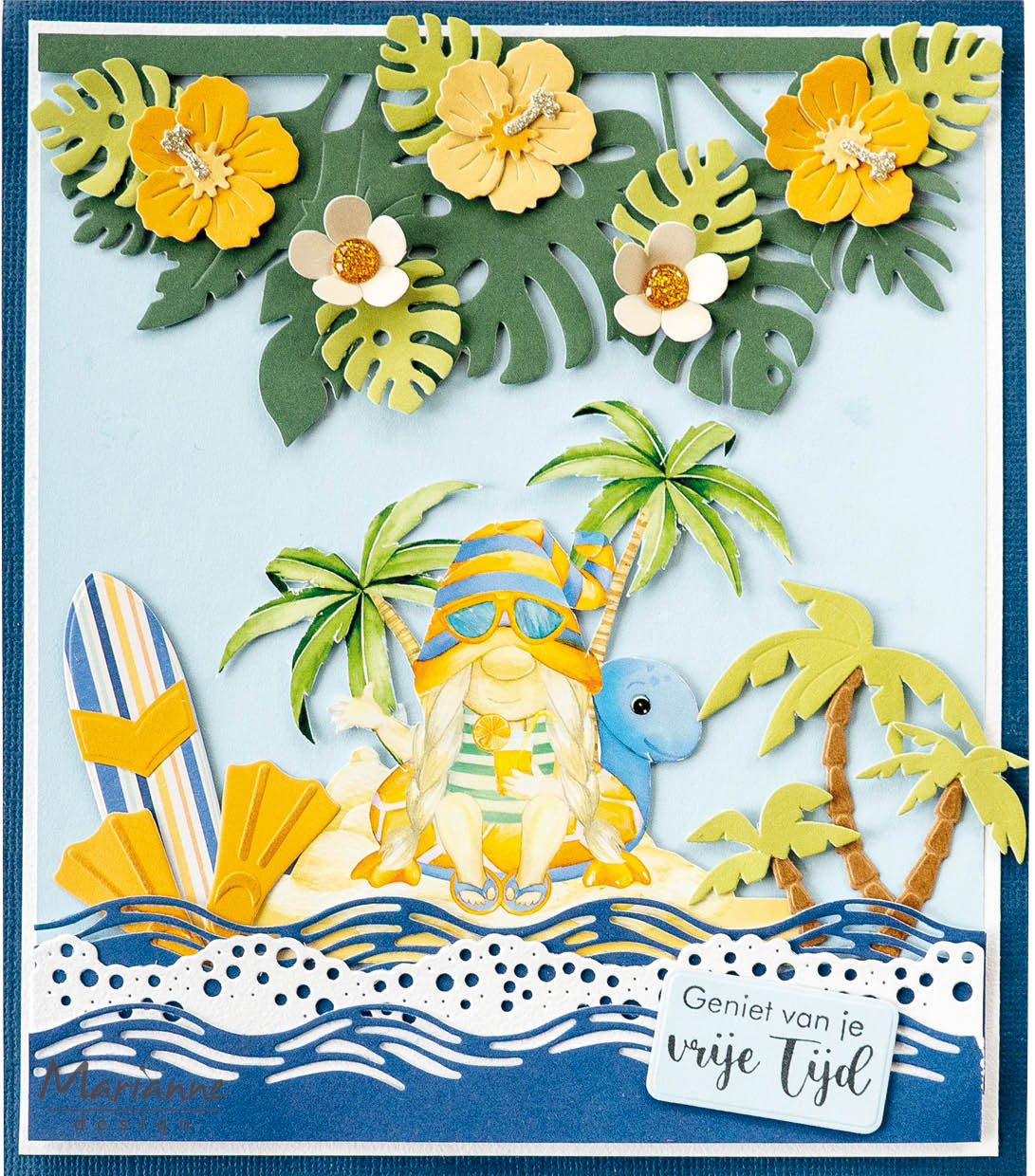 Marianne Design A4 Cutting Sheet - Gnomes On The Beach - Palm Trees