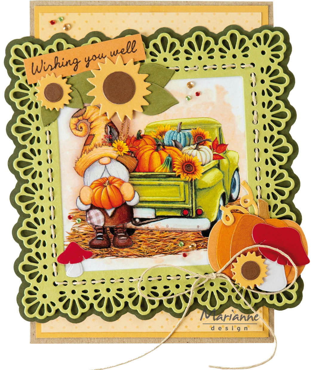 Marianne Design A4 Cutting Sheet - Gnomes - Pumpkins