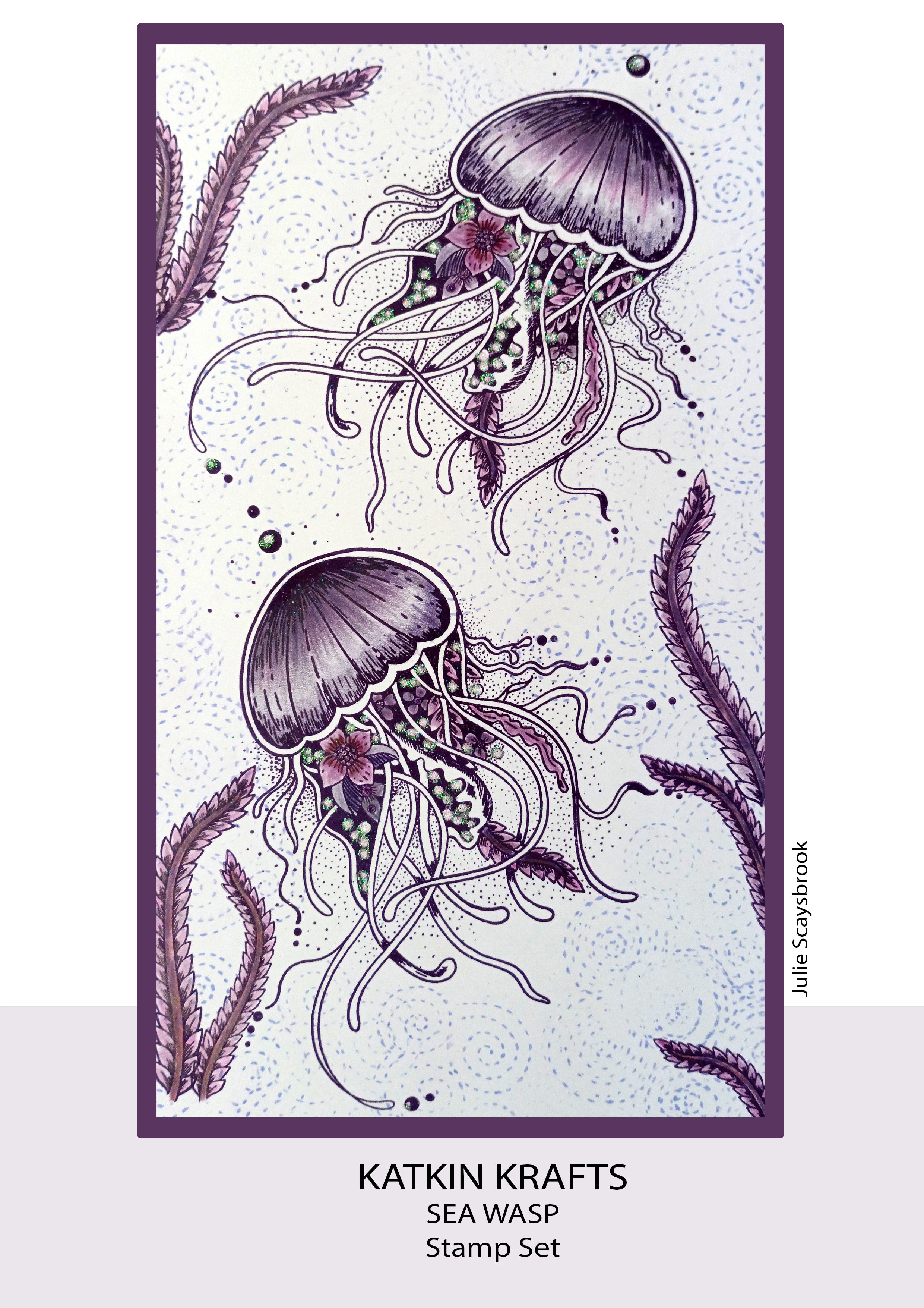 Katkin Krafts Sea Wasp 6 in x 8 in Clear Stamp Set