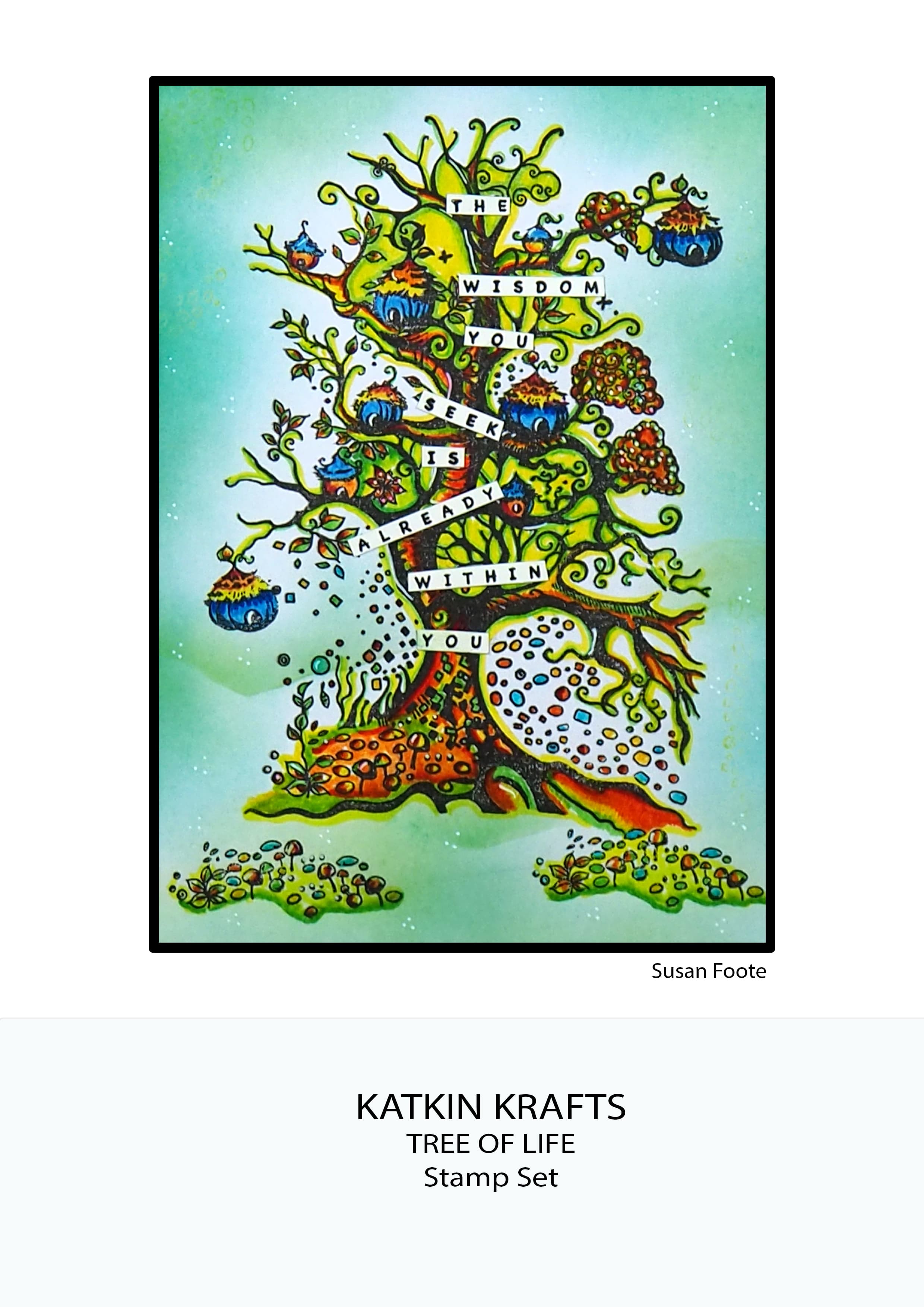 Katkin Krafts Tree Of Life 6 in x 8 in Clear Stamp Set