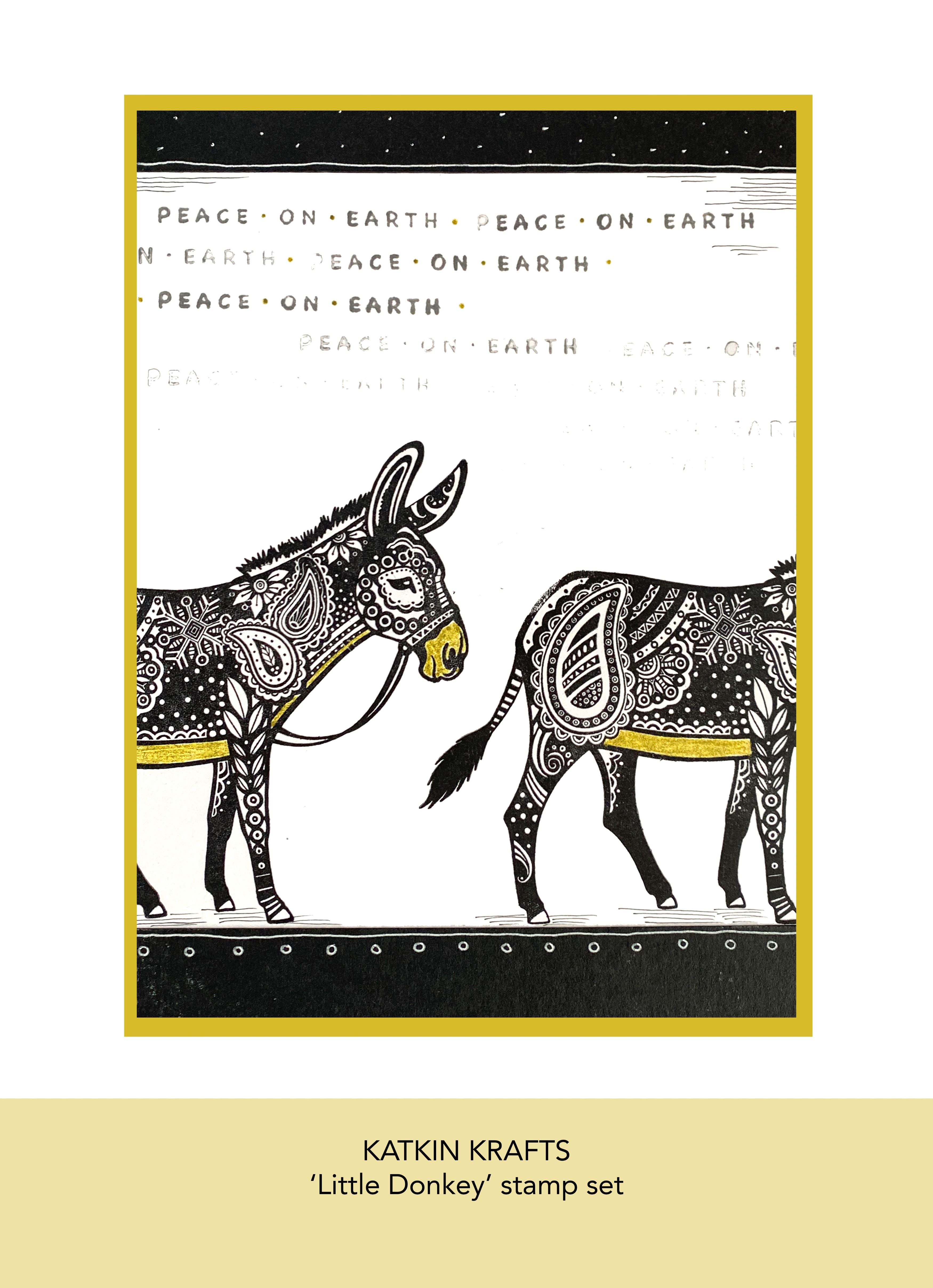 Katkin Krafts Little Donkey 6 in x 8 in Clear Stamp Set