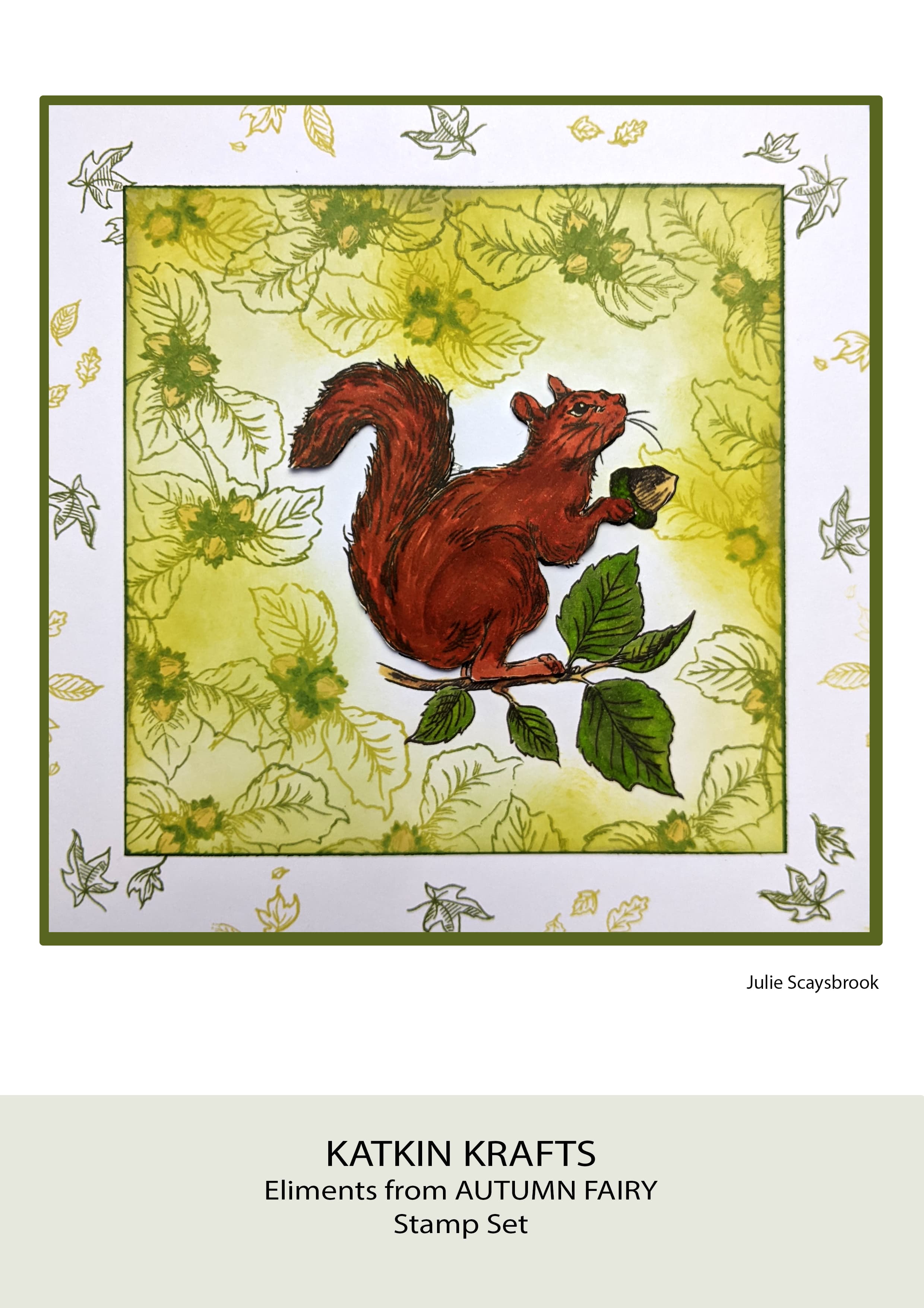 Katkin Krafts Autumn Fairy 6 in x 8 in Clear Stamp Set