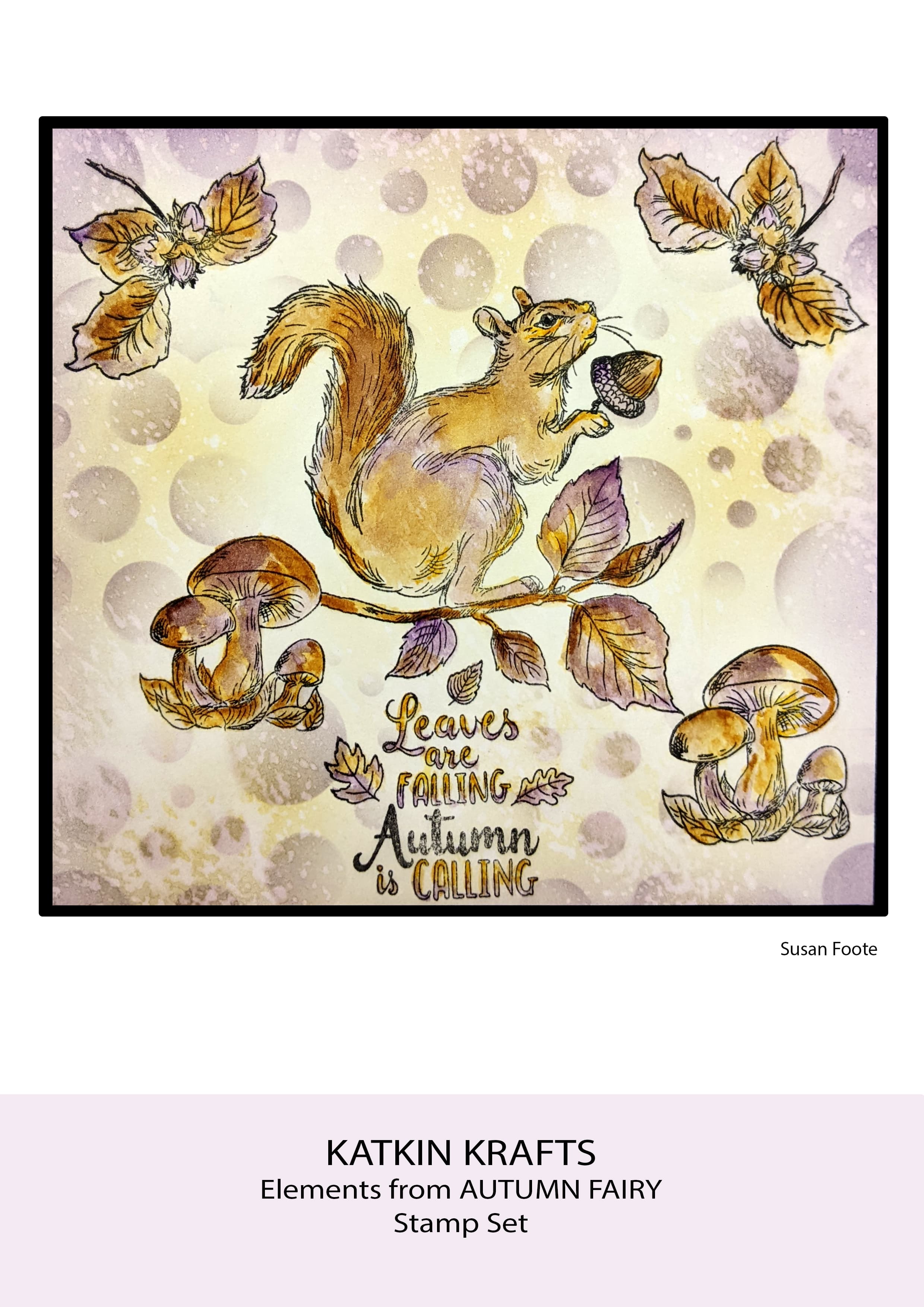 Katkin Krafts Autumn Fairy 6 in x 8 in Clear Stamp Set