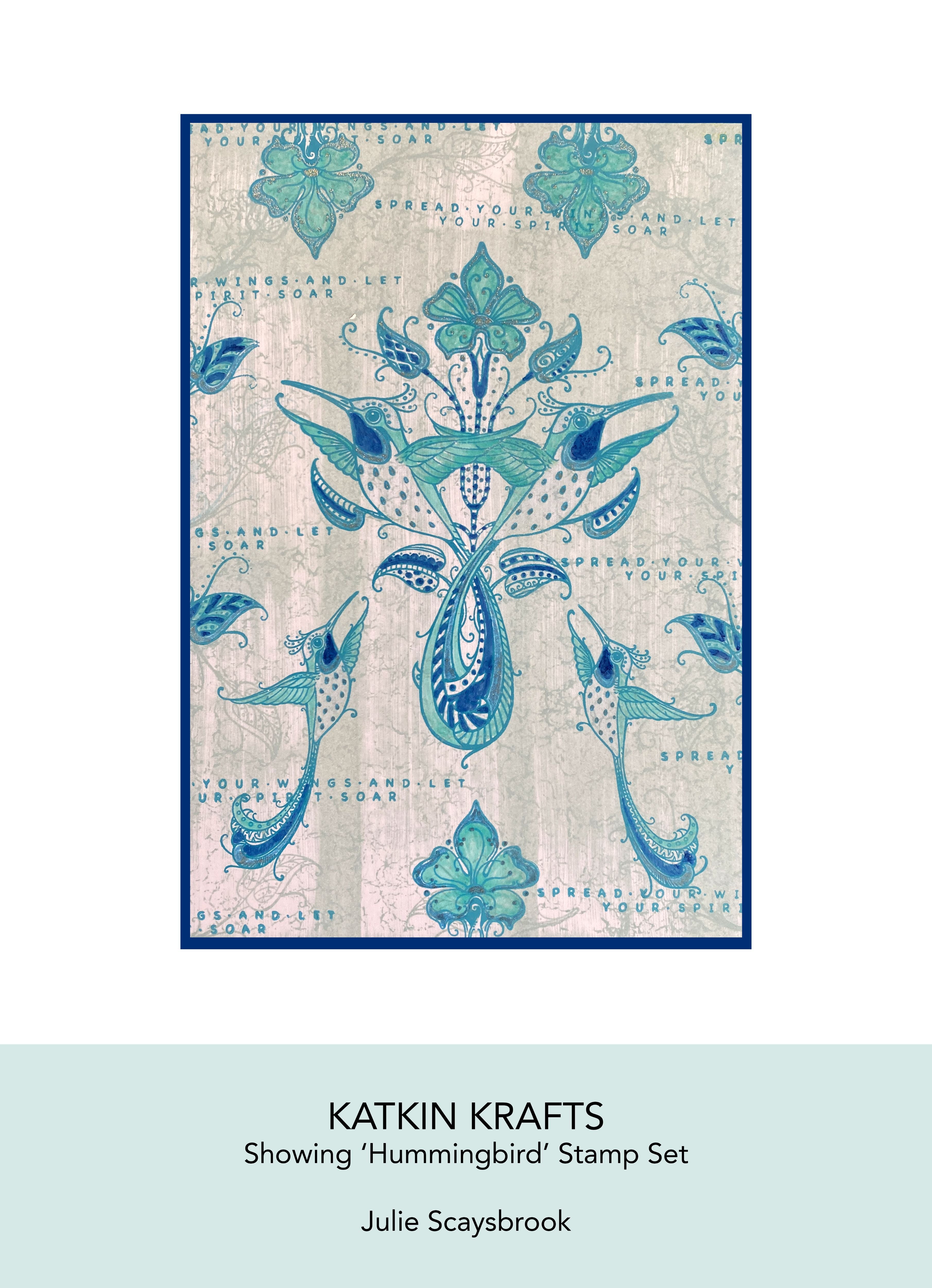 Katkin Krafts Hummingbird 6 in x 8 in Clear Stamp Set