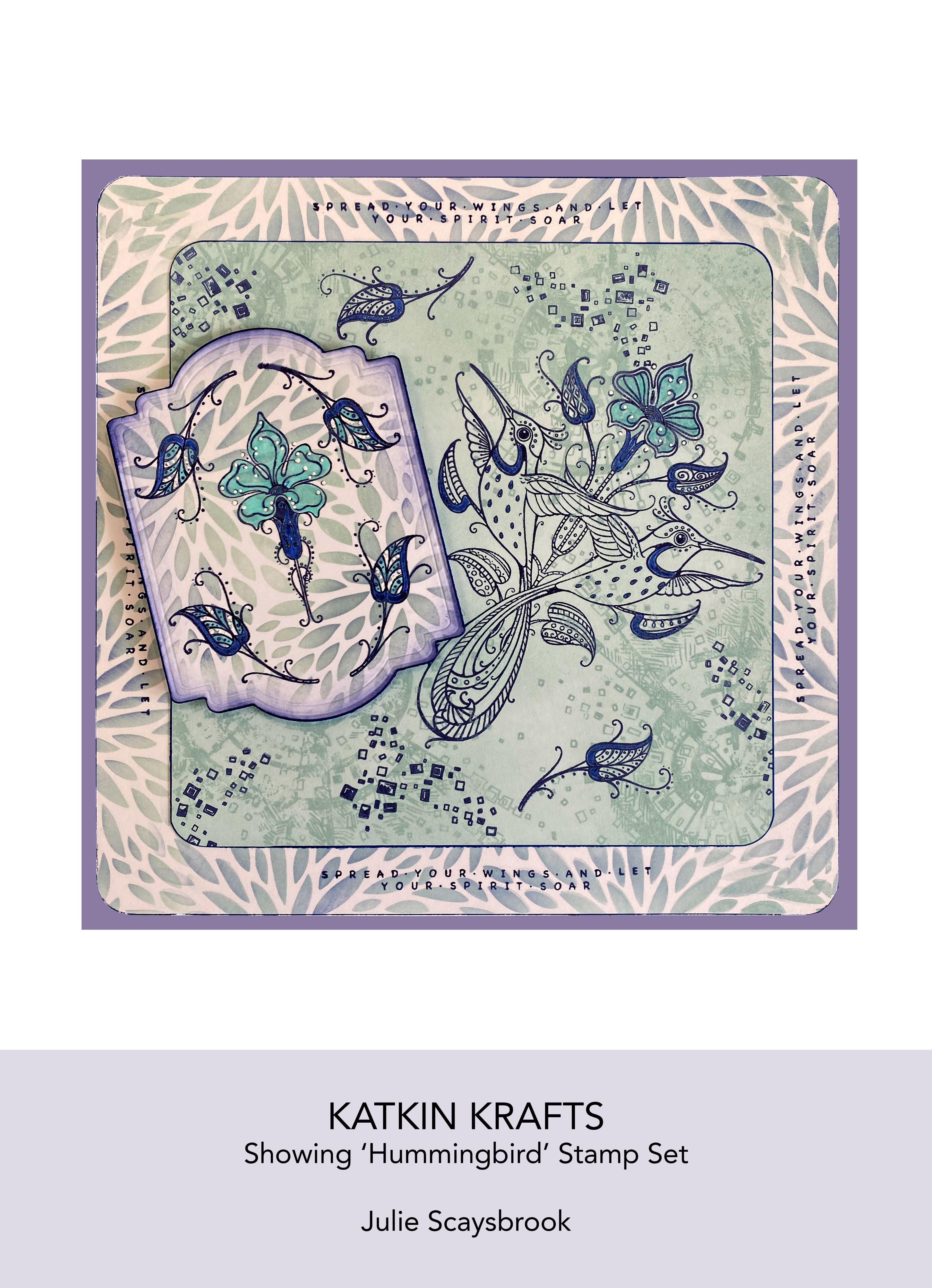 Katkin Krafts Hummingbird 6 in x 8 in Clear Stamp Set