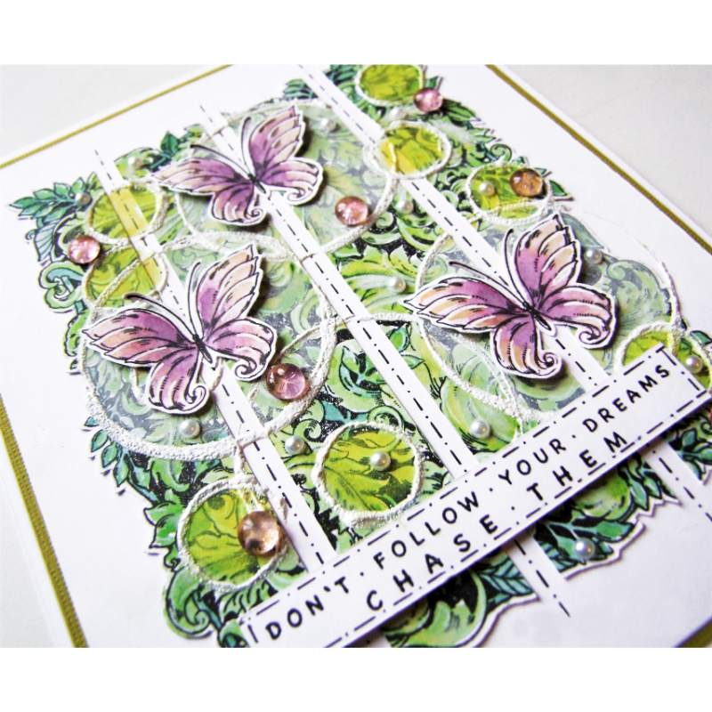 Katkin Krafts Beautiful Leaves 6 in x 8 in Clear Stamp Set