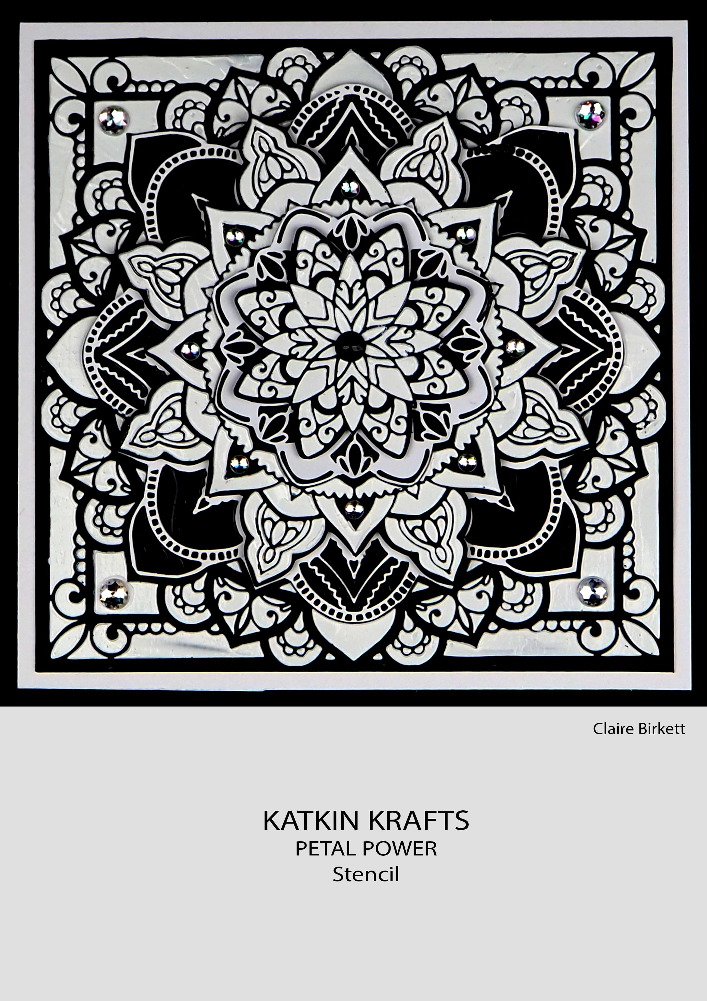 Katkin Krafts Petal Power 7 in x 7 in Stencil