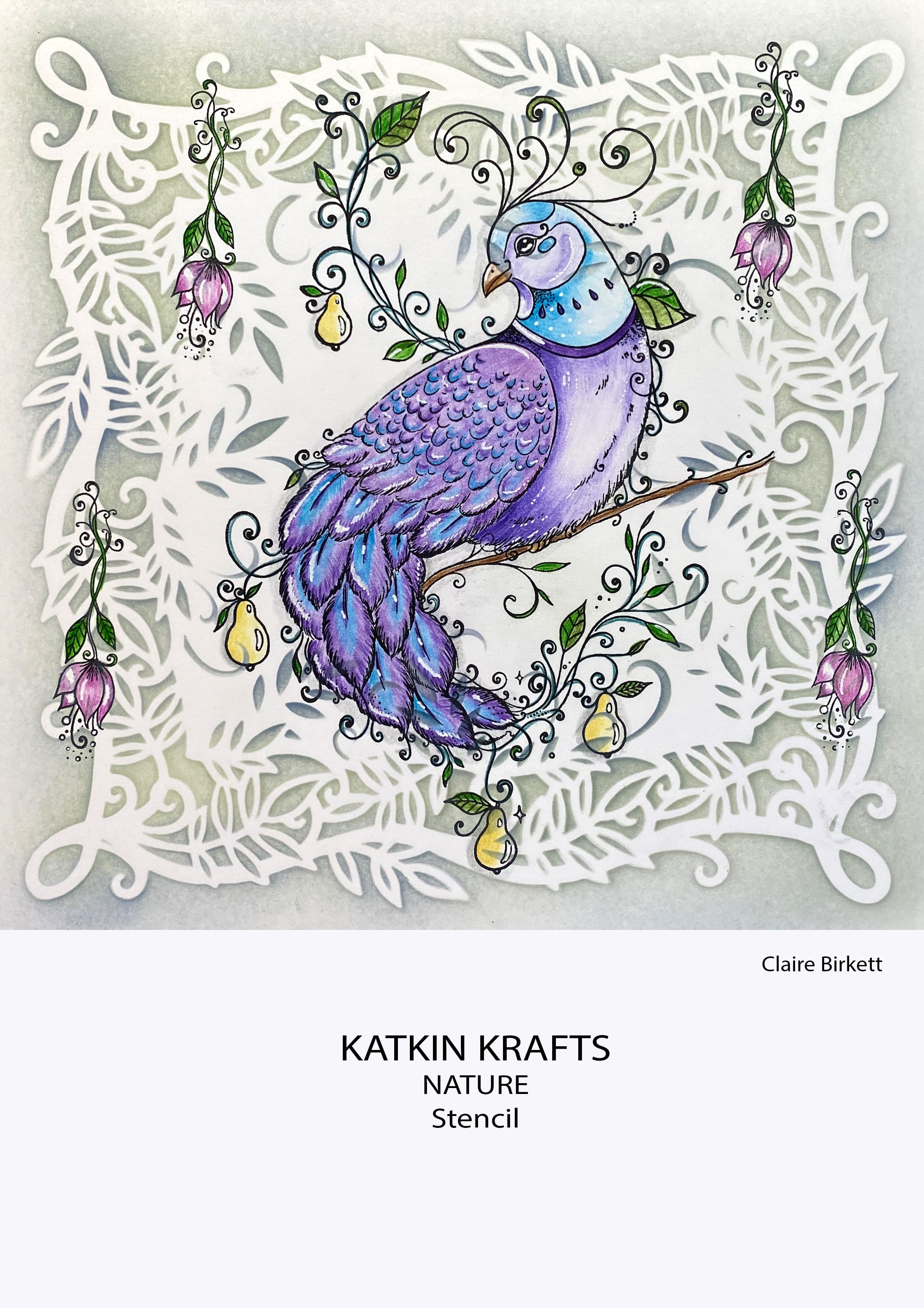 Katkin Krafts Nature 7 in x 7 in Stencil