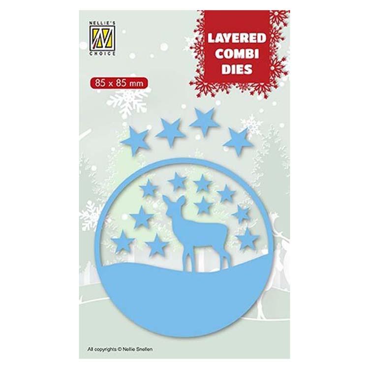 Nellie's Choice Layered Combi Dies Round Deer C