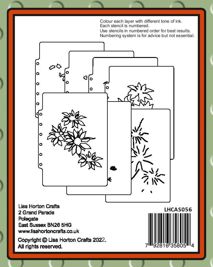 Lisa Horton Layering Stencils - Poinsettia & Holly